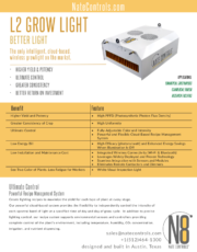 Nate L2 Grow Light Brochure Cover